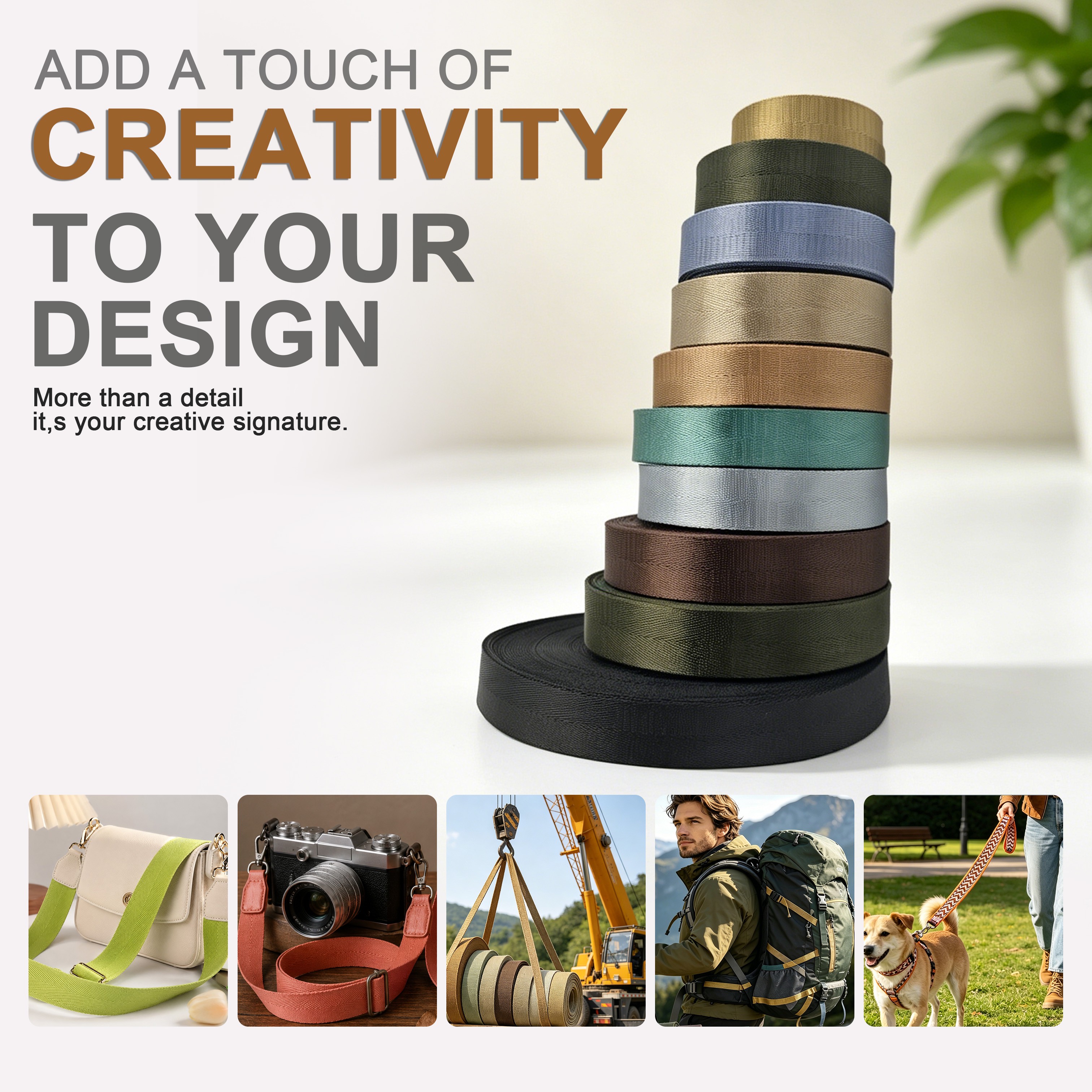 Customized Nylon Bag Strap High Quality 100% Nylon Herringbone Webbing Heavy Straps for Bags Hammocks Outdoor Climbing Pet Leash