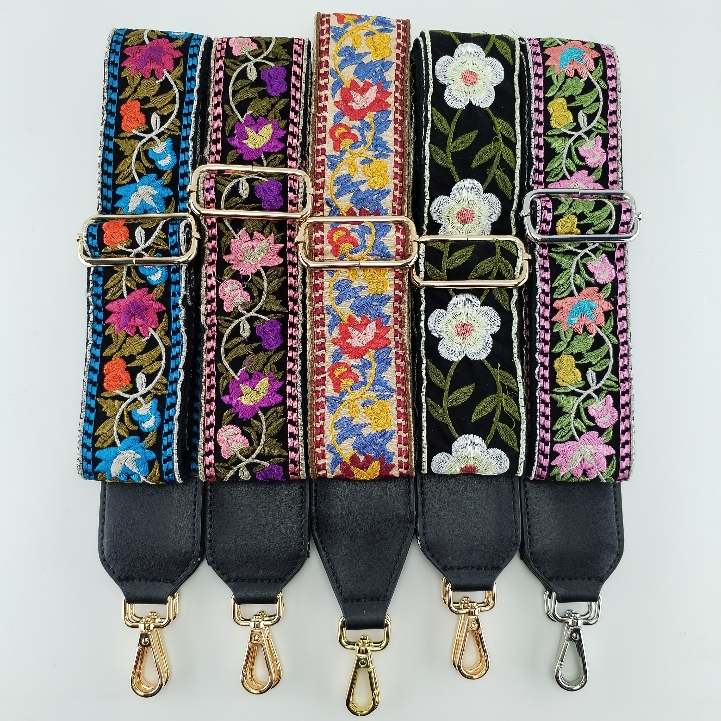 Custom High Quality Bag Strap 2 Inch Embroidered Woven Webbing for Arts and Crafts Luxury Bag Strap High Density