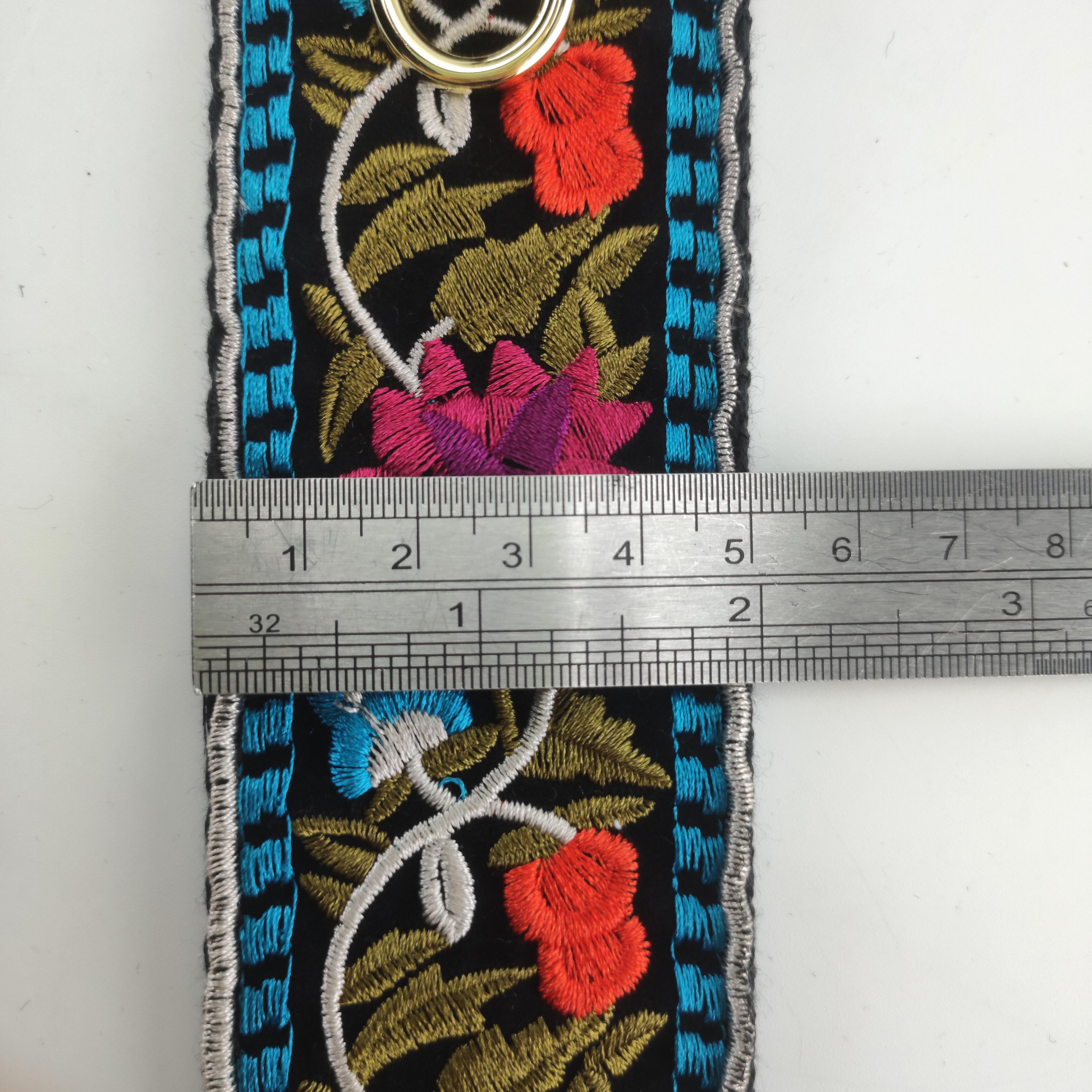 Custom High Quality Bag Strap 2 Inch Embroidered Woven Webbing for Arts and Crafts Luxury Bag Strap High Density