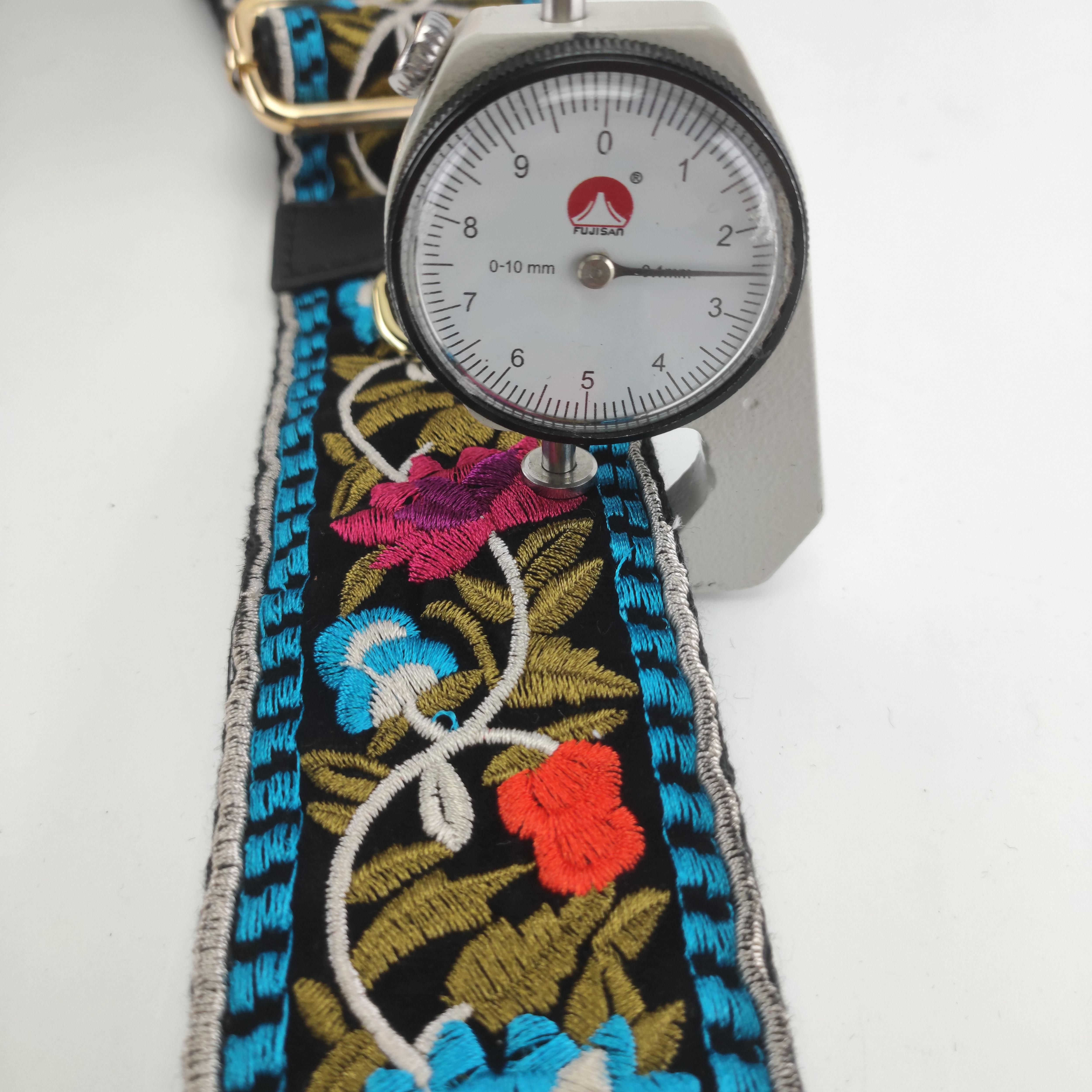Custom High Quality Bag Strap 2 Inch Embroidered Woven Webbing for Arts and Crafts Luxury Bag Strap High Density