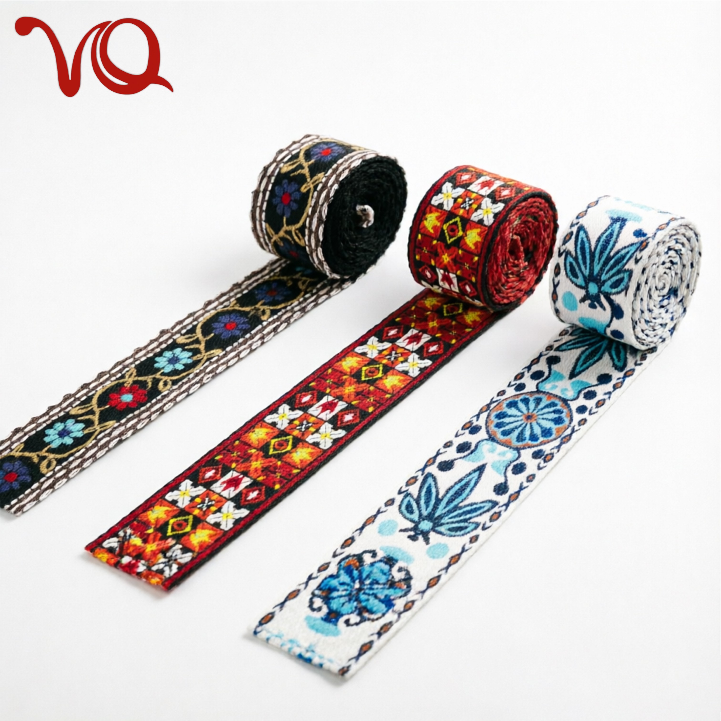 Wholesale 5CM Retro Luxury Embroidered Webbing for Hat Grunge Curtains Custom Bag Straps Clothing Accessories Strap