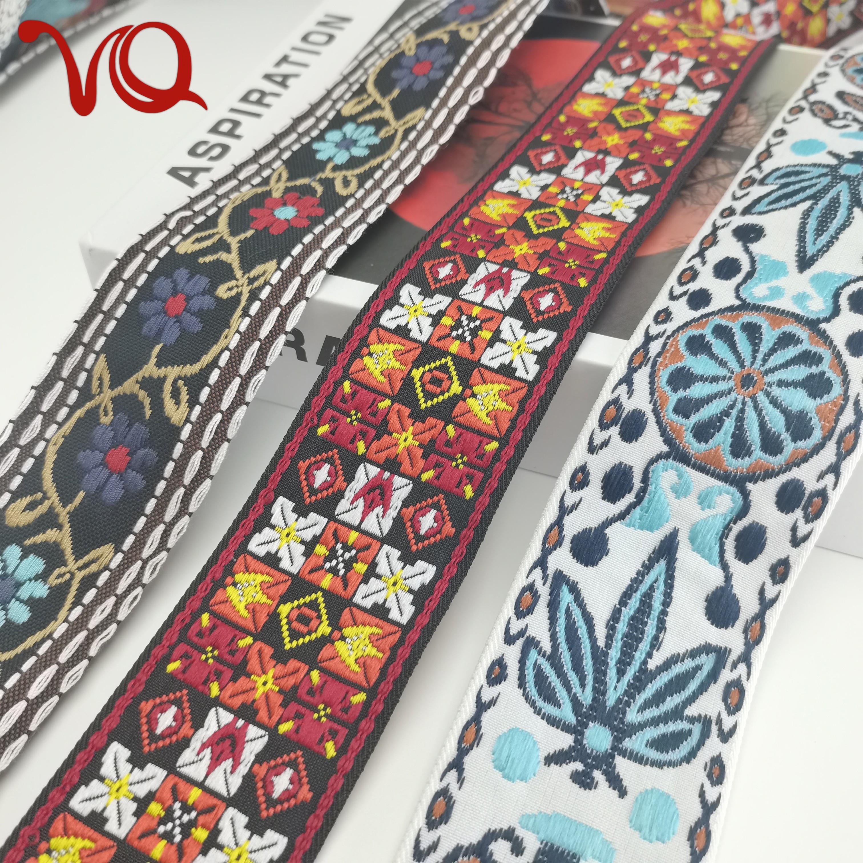 Wholesale 5CM Retro Luxury Embroidered Webbing for Hat Grunge Curtains Custom Bag Straps Clothing Accessories Strap