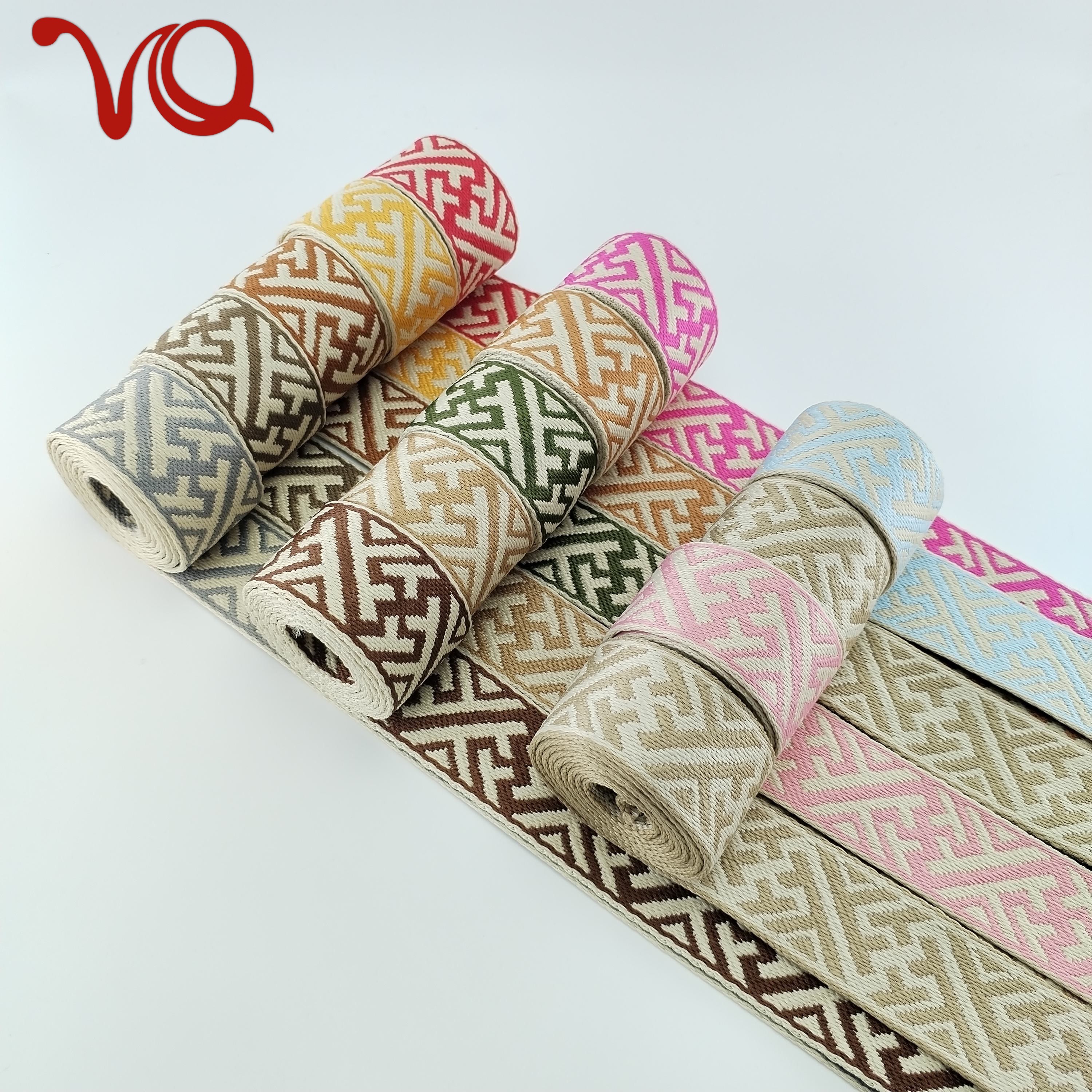 Jacquard Webbing Strap Geometric Pattern Woven Tape for Bag Handle Camera Strap Pet Collar Leash Accessories Jacquard Webbing Strap Geometric Pattern Woven Tape for Bag Handle Camera Strap Pet Collar Leash Accessories