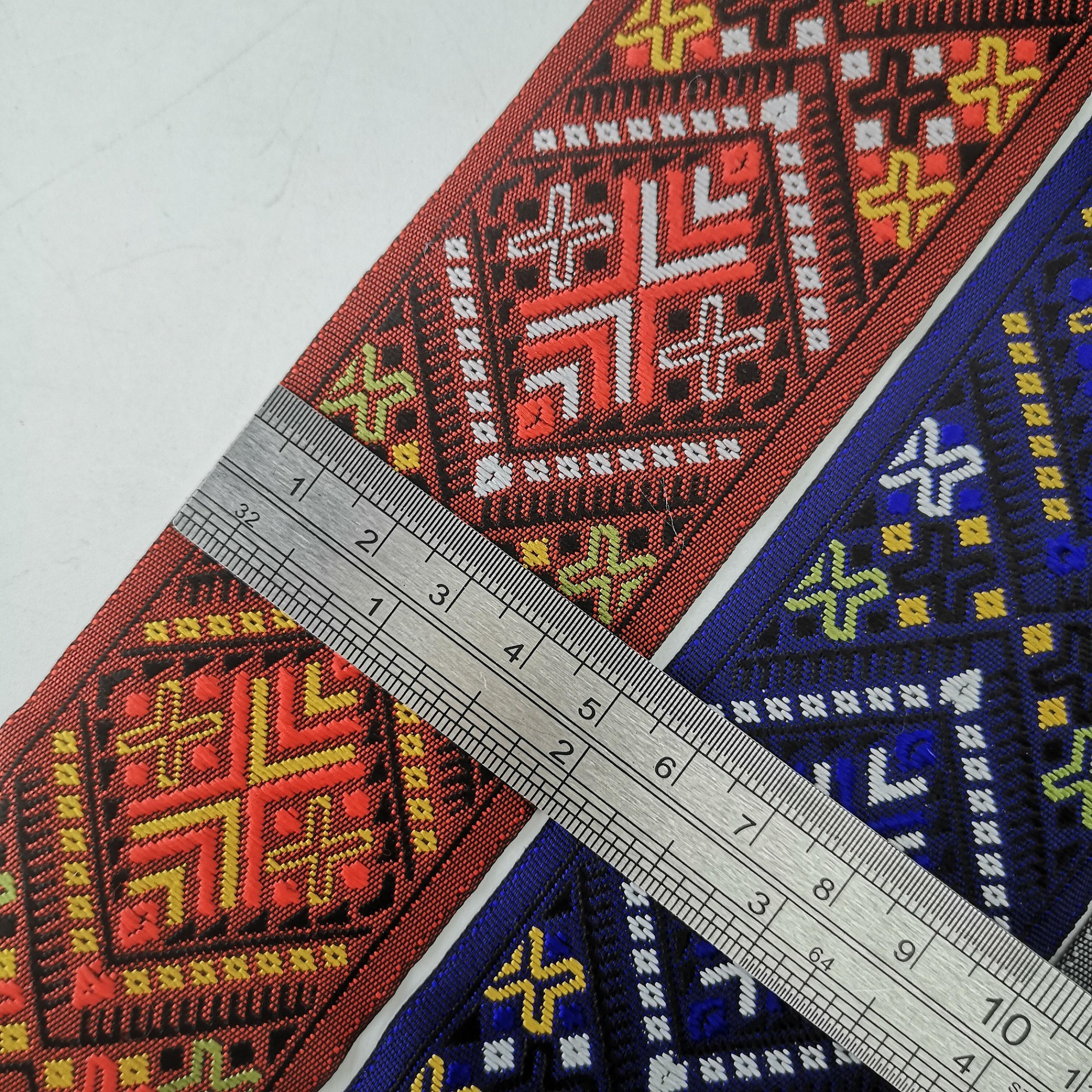 Ethnic Style 5 cm Embroidered Webbing Polyester Webbing Lace for Shoes Hats Clothes Etc