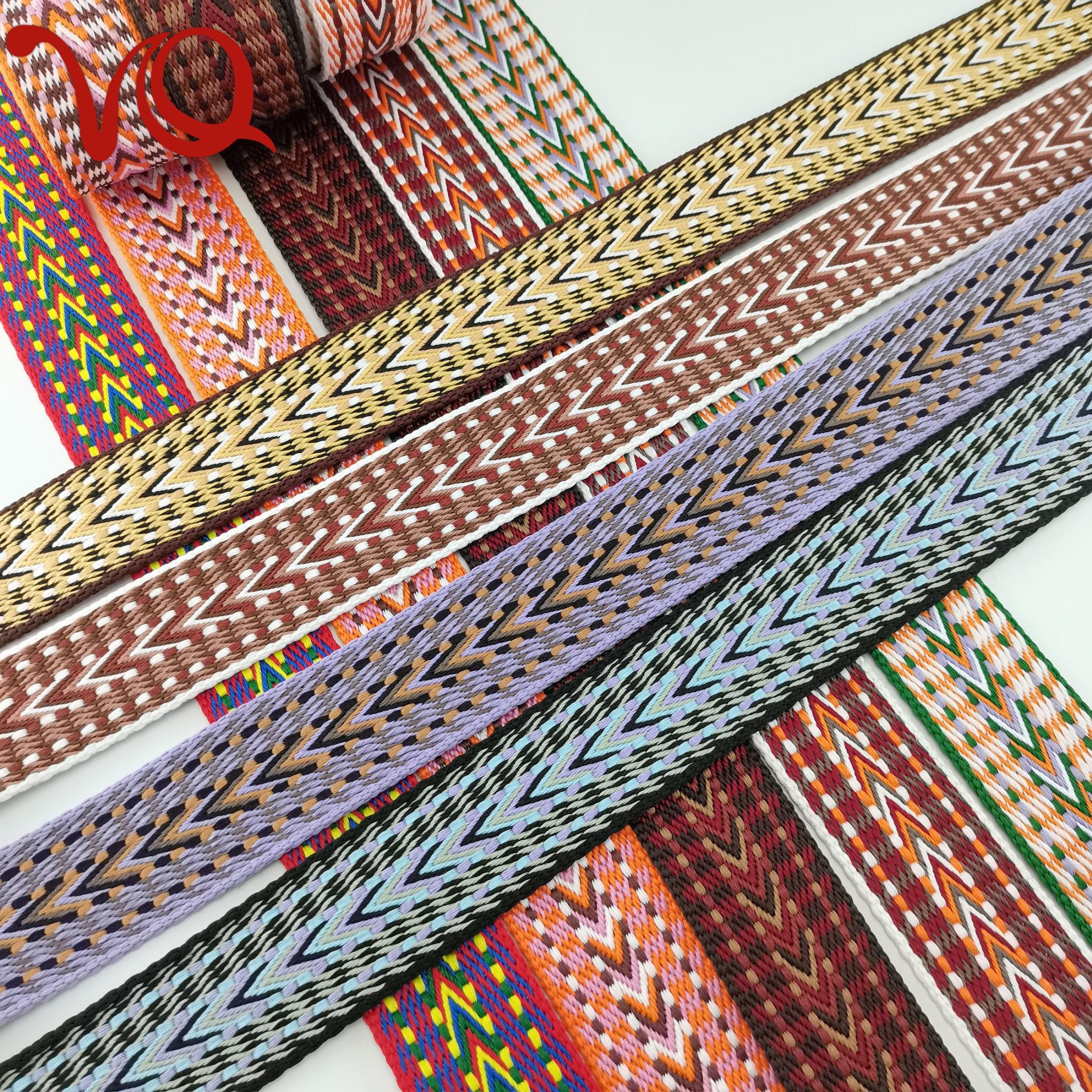 3.8CM National Style Bag Strap Guitar Strap Hand Strap Polyester Jacquard Weave Webbing Strap Wholesale