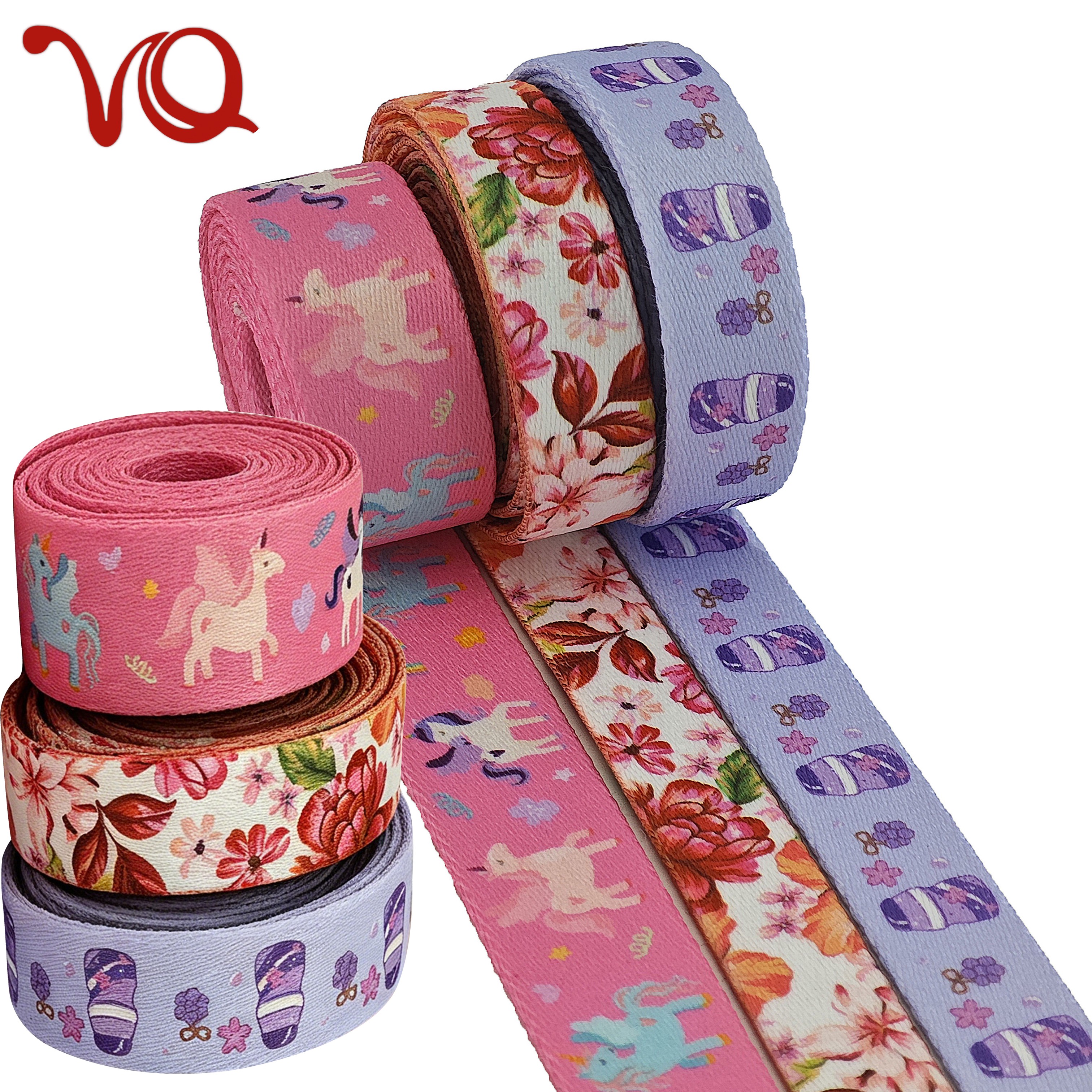 Custom Sublimation 25mm 38mm Customized cartoon Pattern Comfortable Printing Polyester Webbing for Dog Leash