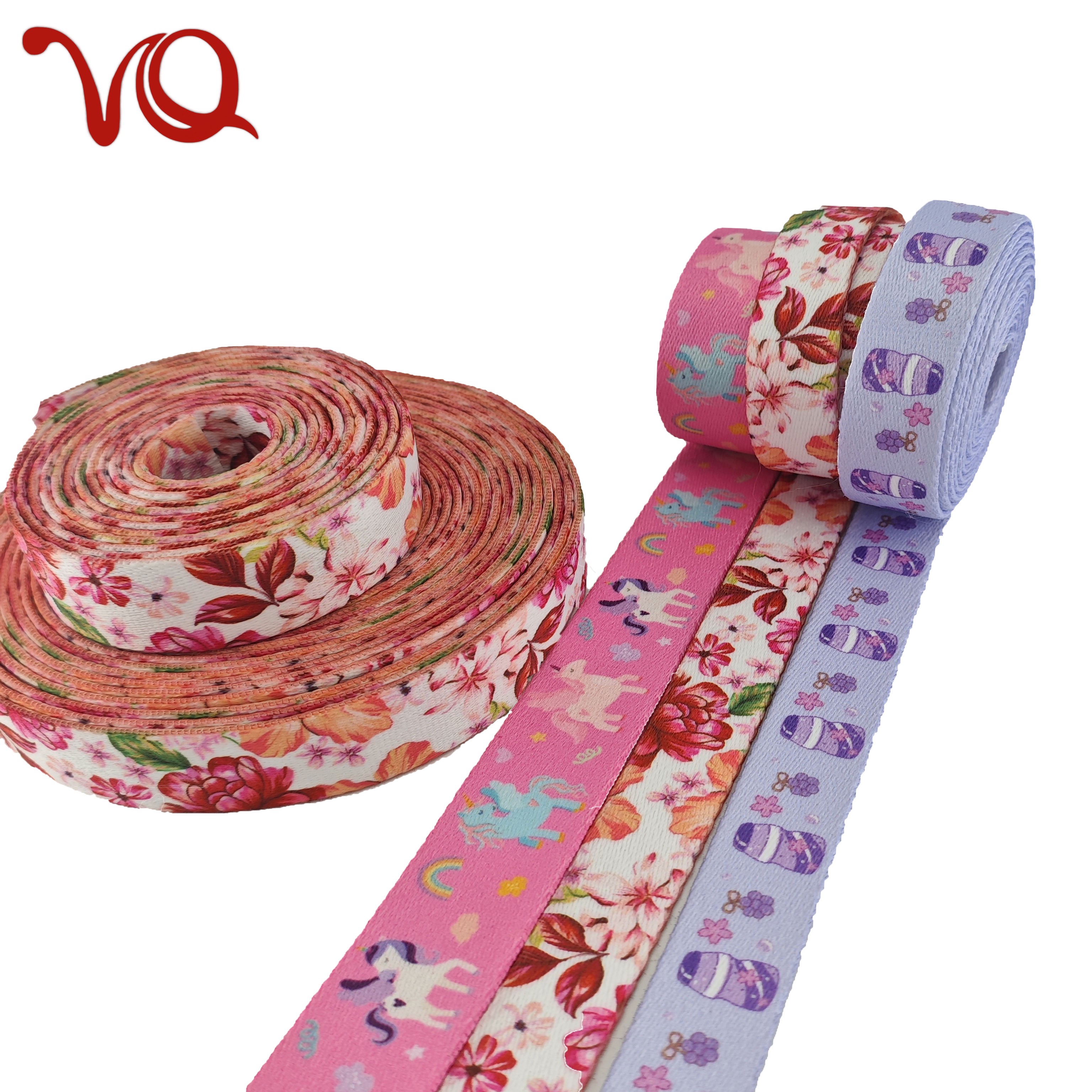 Custom Sublimation 25mm 38mm Customized cartoon Pattern Comfortable Printing Polyester Webbing for Dog Leash
