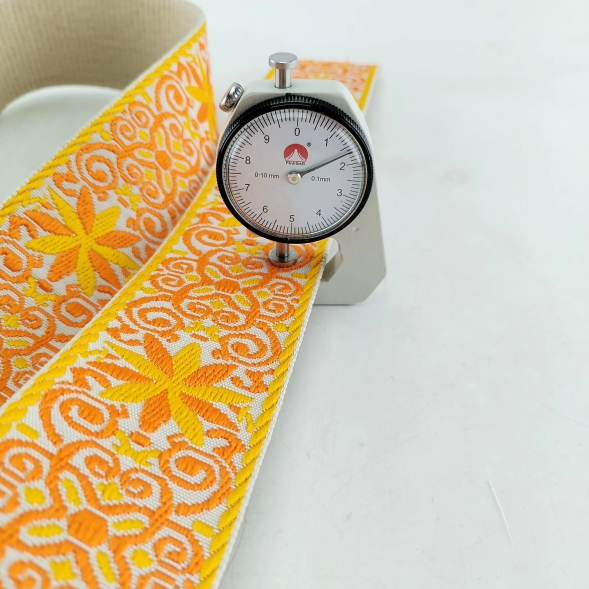 Factory Direct 5cm Polyester Clothing Ethnic Embroidery Webbing Bag Guitar Strap Embossed Floral Pattern Webbing Strap
