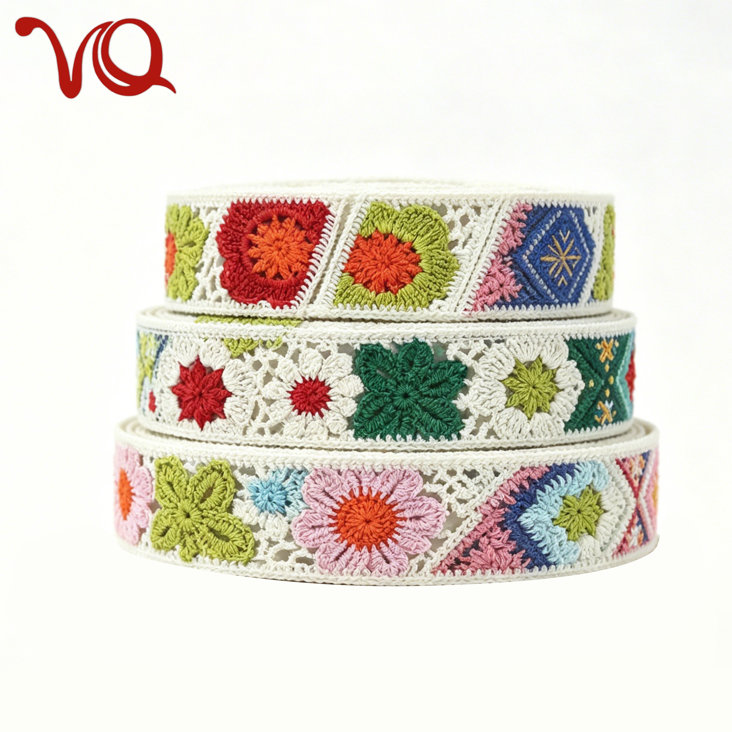 New Arrivals Handmade Various Crochet Cotton Lace Pattern Floral Embroidered for Clothing DIY Crochet Lace Brim Hair Hoop
