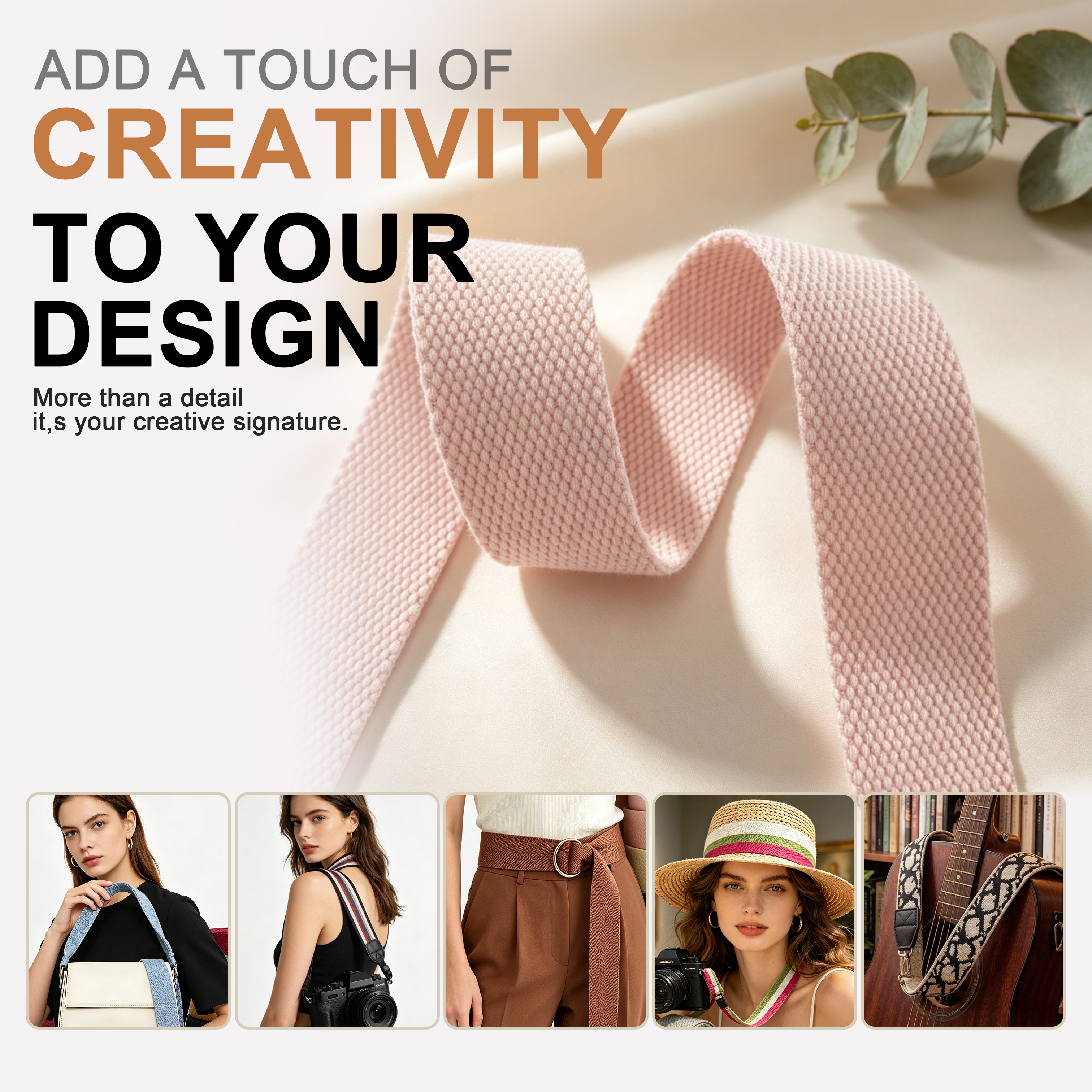 Custom Thickened 2.5mm Cotton Webbing for Bag Shoulder Strap Bead Pattern Ribbon for Belt