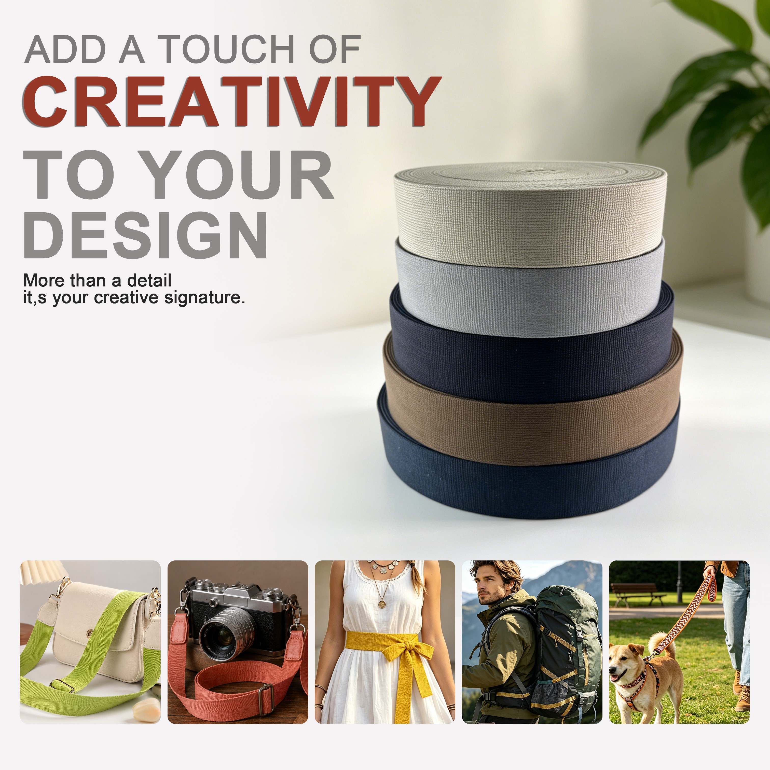 5cm Good Quality High Density Thickening Webbing Customized Logo Polyester Ribbon for Bag Strap