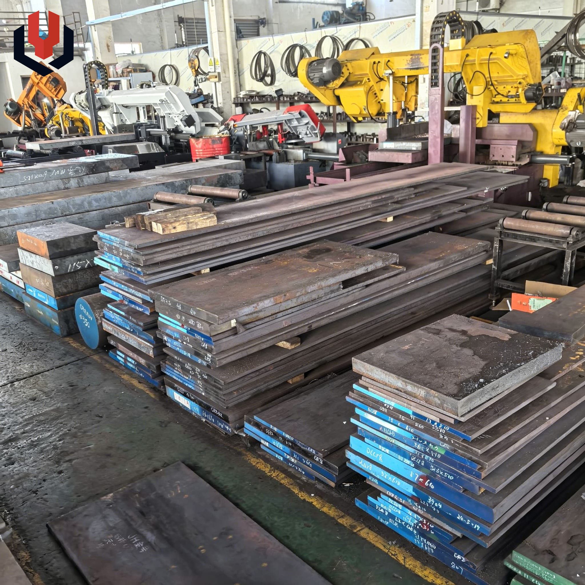 SAE 8620 grade steel plate, pre-hardened, vacuum heat treated.