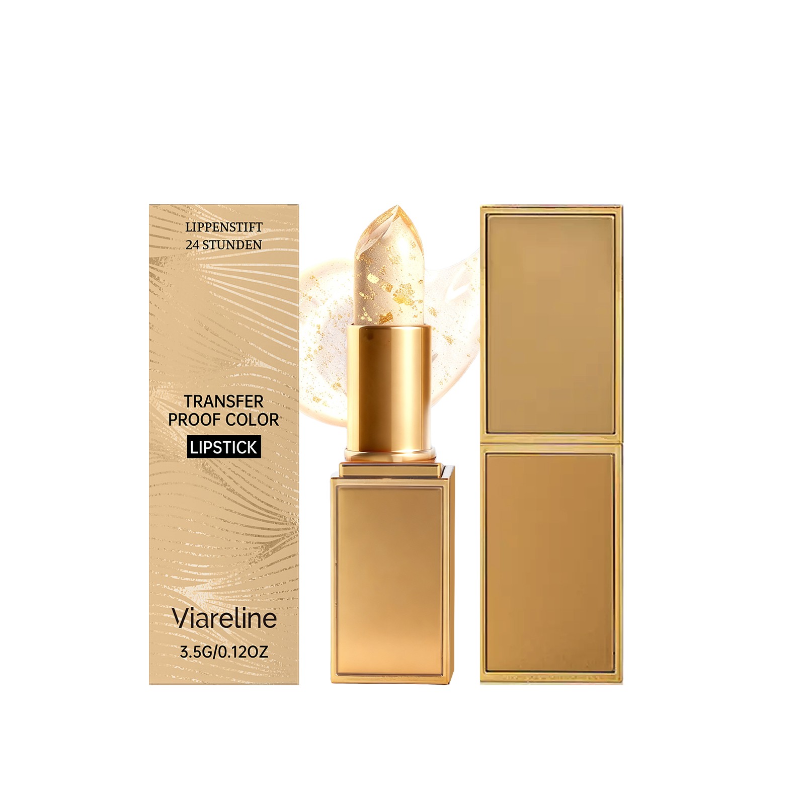 Gold foil color changing moisturizing lipstick light texture non greasy lips soft, moist and shiny