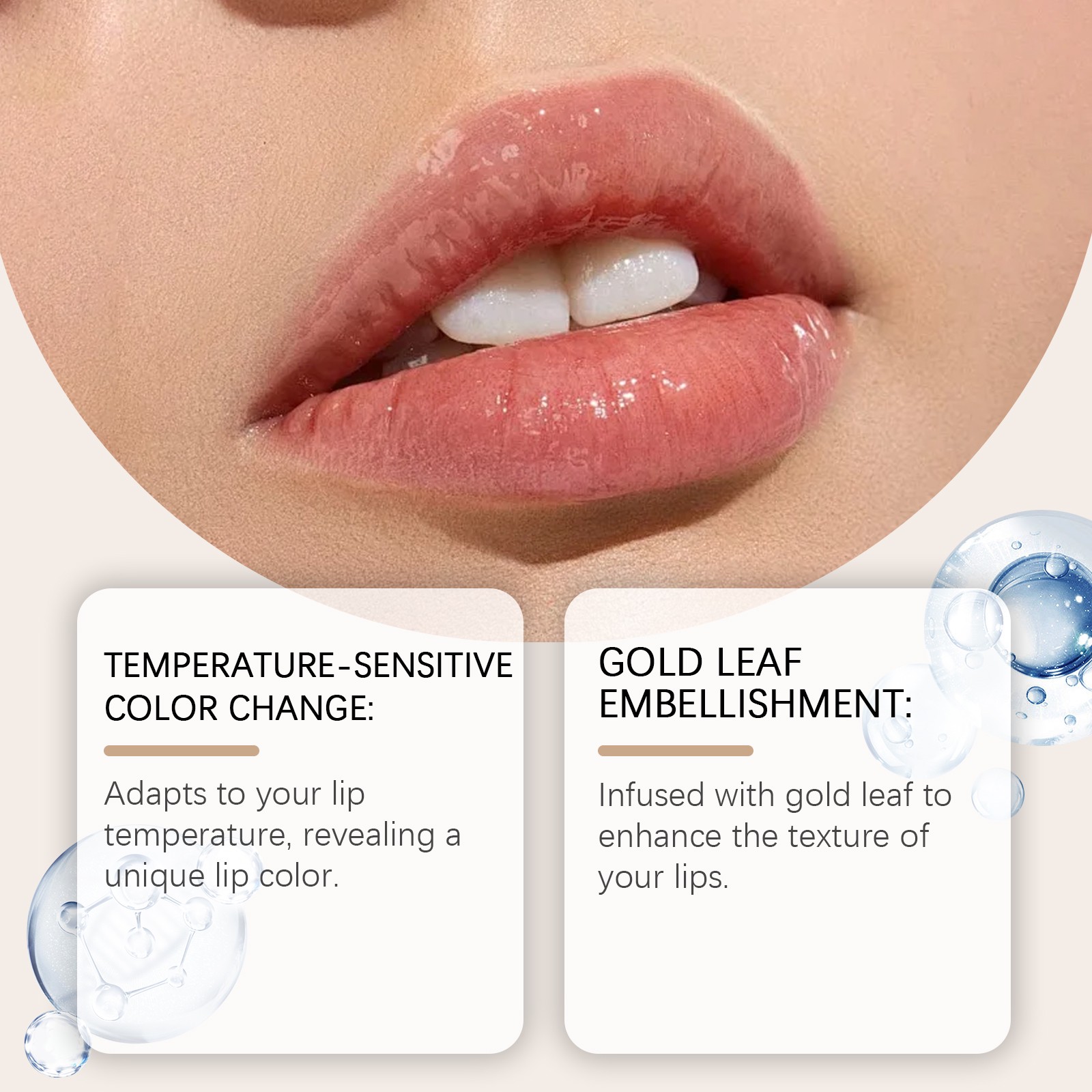 Gold foil color changing moisturizing lipstick light texture non greasy lips soft, moist and shiny
