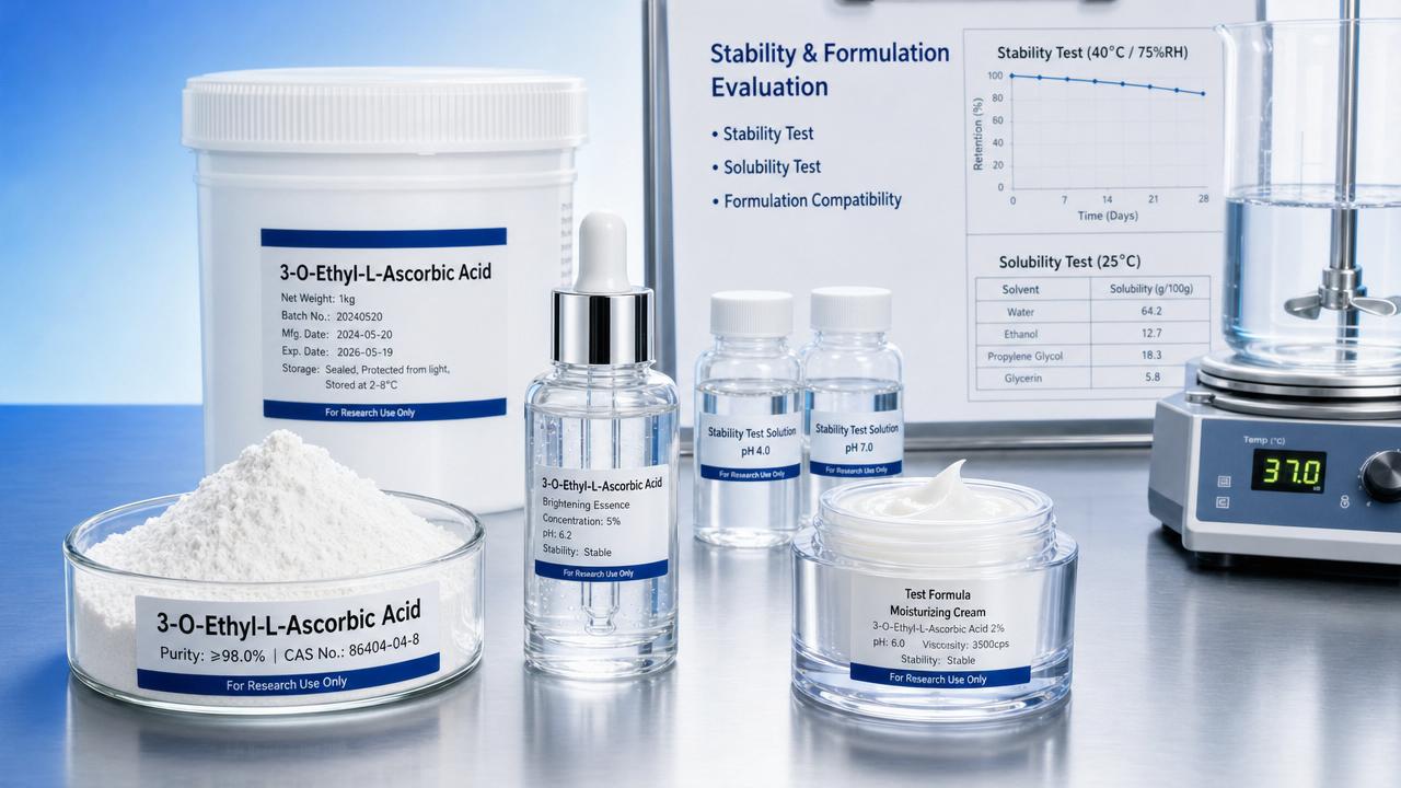 How to Evaluate 3-O-Ethyl-L-Ascorbic Acid for Serum and Cream Formulations