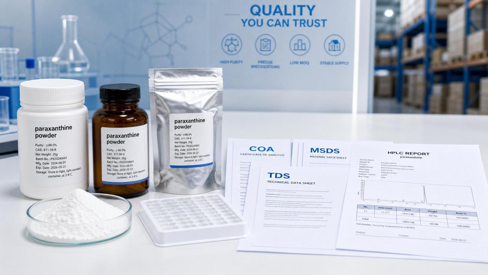 Paraxanthine Powder Buying Checklist: Spec, Purity, MOQ, and Supply Stability