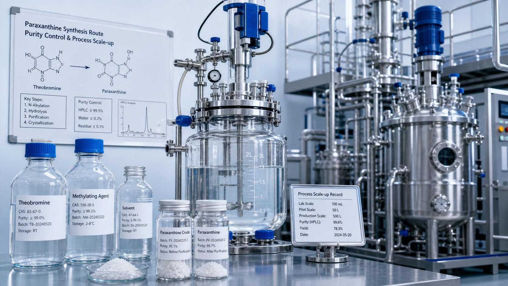 Paraxanthine Synthesis Method: Main Routes, Yield Factors, and Scale-Up Challenges