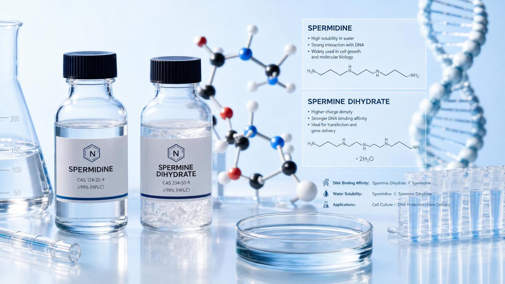 Spermine Dihydrate vs Spermidine: Which One Fits Your Research Protocol Better?