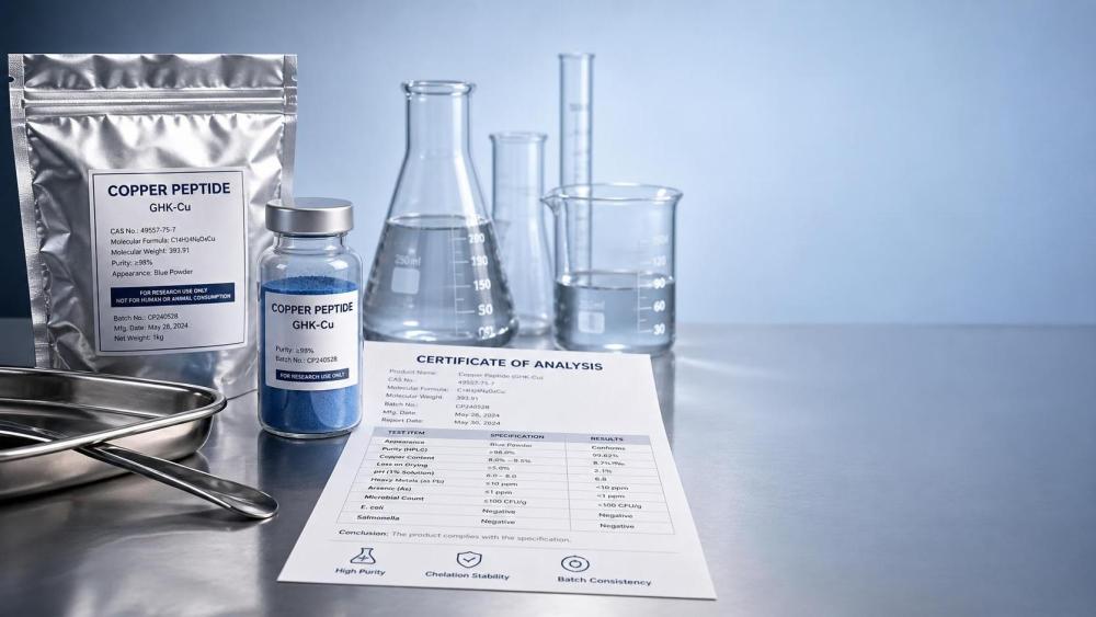 Copper Peptide Bulk Supplier: Which Quality Specs Matter Most