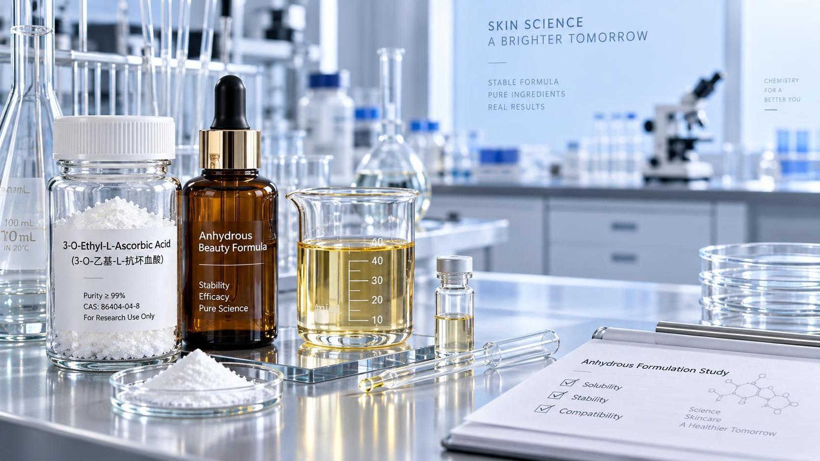 When is 3-O-Ethyl-L-Ascorbic Acid a better fit for anhydrous products?