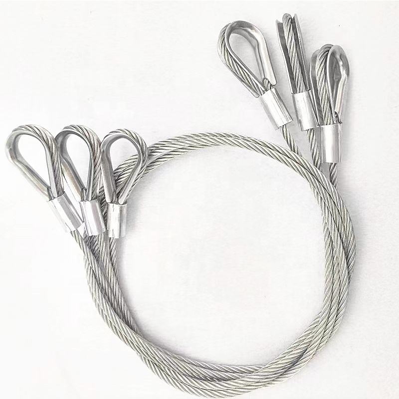 Steel Wire Rope Sling Loops with thimble Wire Rope Cable Sling Rigging use for Lifting