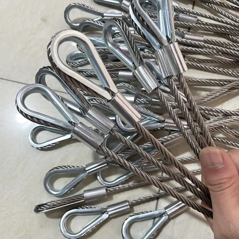 Steel Wire Rope Sling Loops with thimble Wire Rope Cable Sling Rigging use for Lifting