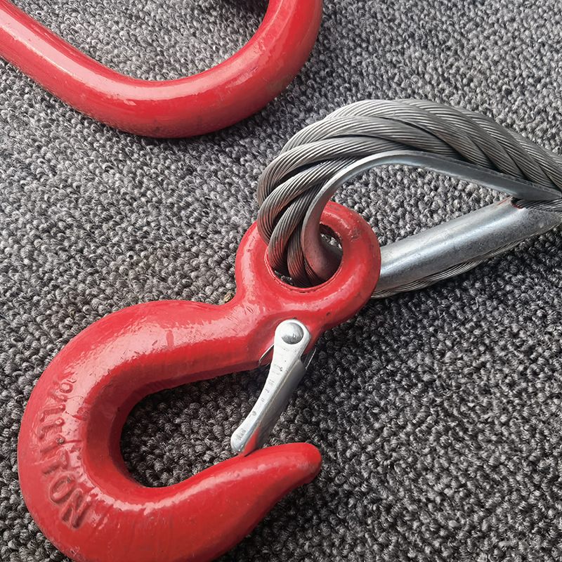 Double Leg Swaged Wire Rope Sling with Safety Hook Galvanized High-Strength