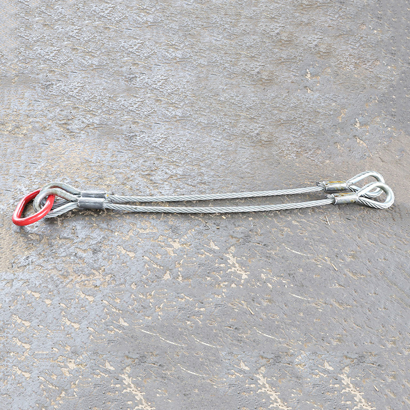 Double Leg Swaged Wire Rope Sling with Safety Hook Galvanized High-Strength