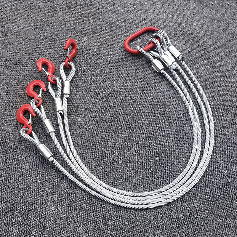 4 Leg Wire Rope Sling Carbon Steel  With Latched Eye Sling Hook for Heavy Lifting