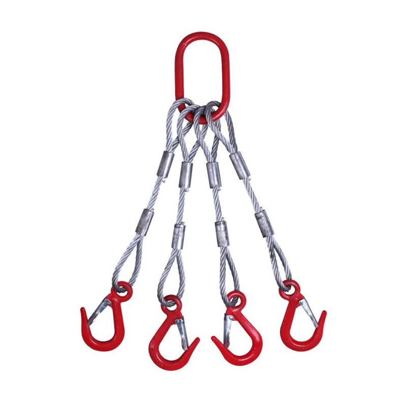 4 Leg Wire Rope Sling Carbon Steel  With Latched Eye Sling Hook for Heavy Lifting