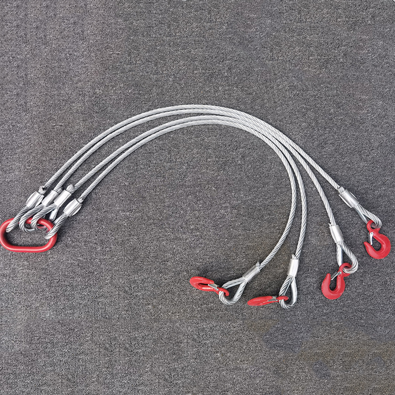4 Leg Wire Rope Sling Carbon Steel  With Latched Eye Sling Hook for Heavy Lifting
