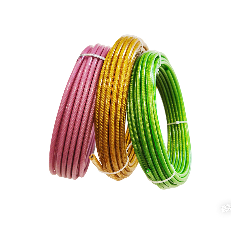 PVC coated Galvanized steel wire rope 1-12mm Customized colors