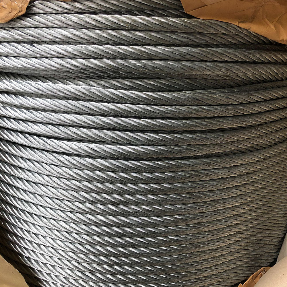 7x19 galvanized steel wire rope 3.0-12.0mm use for Cranes 