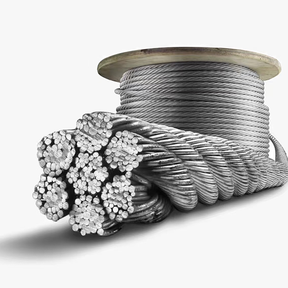 6x37 Galvanized Steel Wire Rope 10-22mm used for lifting machinery