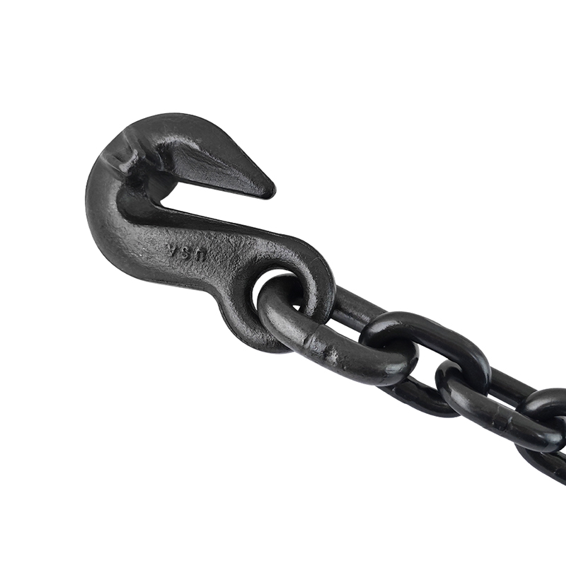 G80 Alloy Steel Welded Marine Lashing Link Chain Hot Dip Galvanized with Double Eye Grab Hooks 8mm 10mm