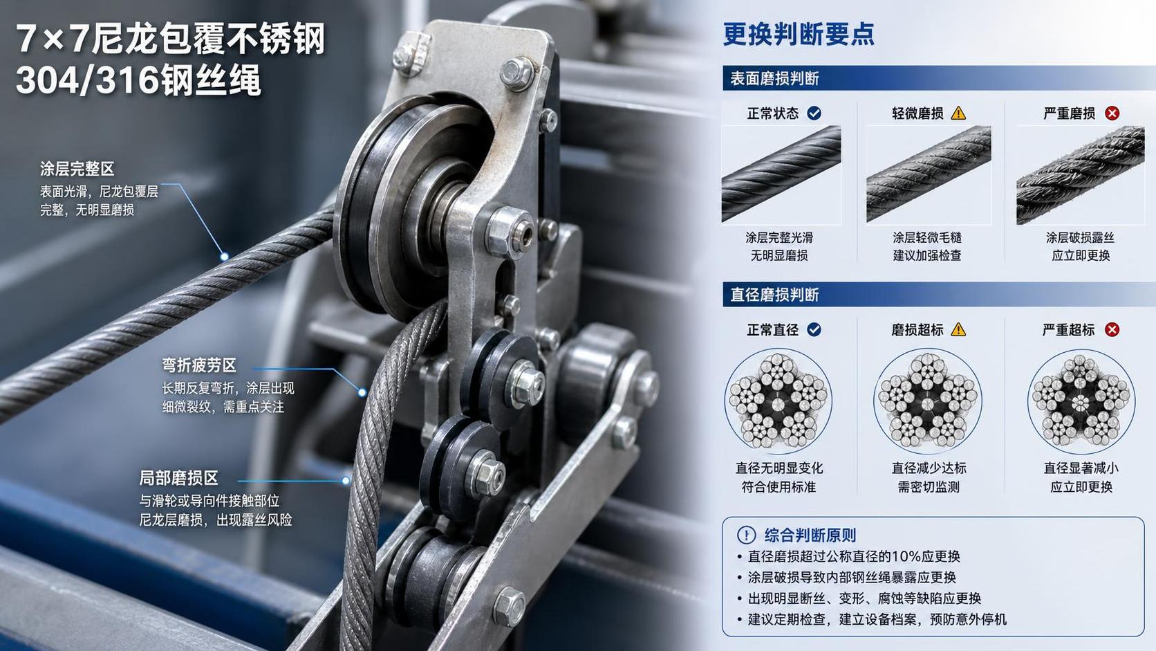 When to Replace 7x7 Nylon Coated Stainless Steel 304 316 Wire Rope