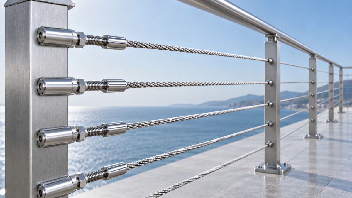 7x7 Stainless Steel Cable for Railings: Sizing, Tension, and Fitting Selection