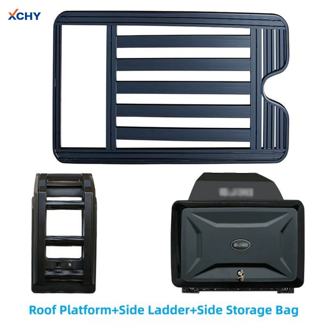 High-quality aluminum alloy off-road kit for Leopaed SUVs, including roof platform, side ladders, and side storage pockets.