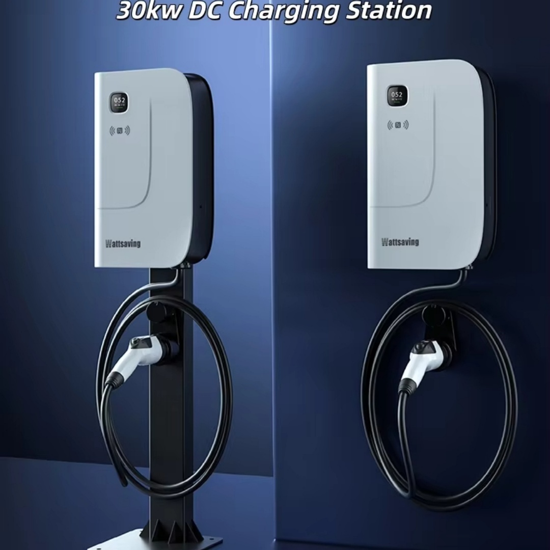 Wattsaving HQ30 Neo 30kW 80A 380V DC Fast Charger, Smart Wall-Mounted Charging Box with App Control, Suitable for Electric Vehicles (White)