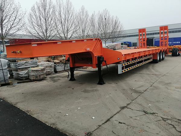 Orange - 3-Axle 16m Low Flatbed Semi-Trailer