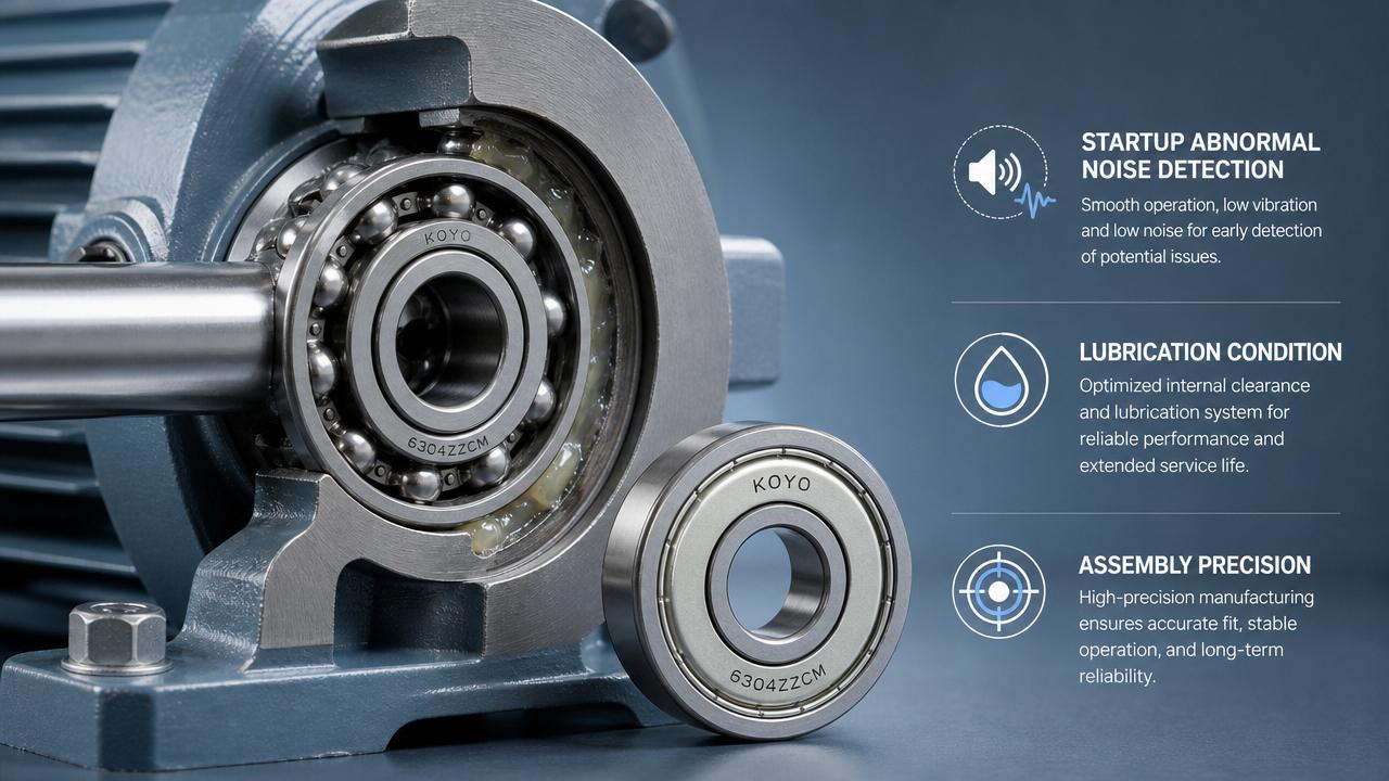 KOYO 6304ZZCM Deep Groove Ball Bearing noise after startup KOYO 6304ZZCM Deep Groove Ball Bearing noise after startup