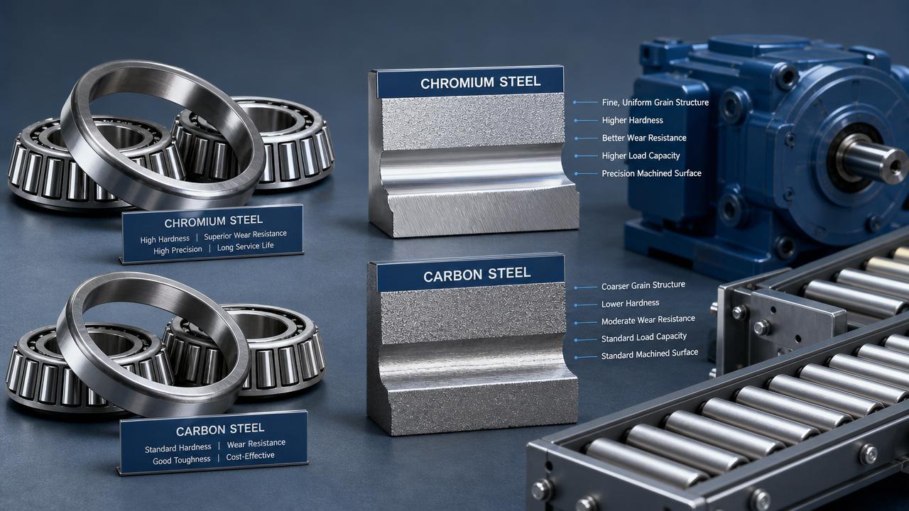Choosing the Right Materials for Tapered Roller Bearings: Chrome Steel vs. Carbon Steel Choosing the Right Materials for Tapered Roller Bearings: Chrome Steel vs. Carbon Steel