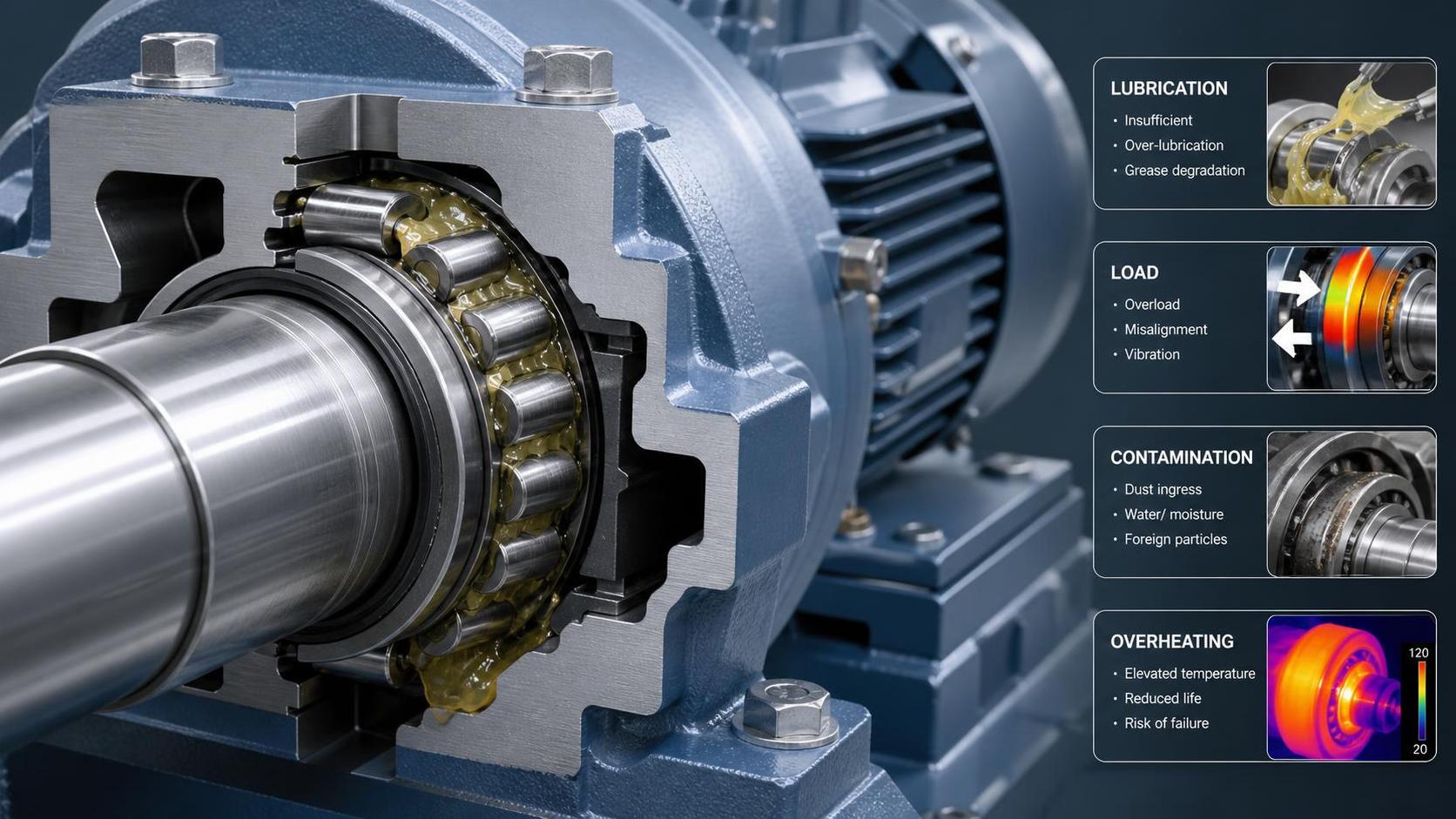 Common causes of overheating in cylindrical roller bearings