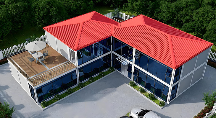 Flat-pack container houses 