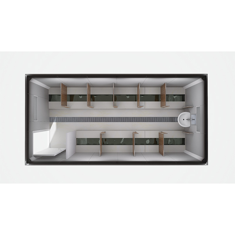 Indoor partitioned bathroom