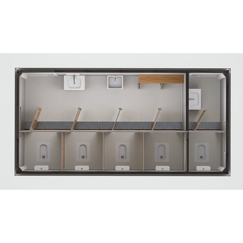Indoor partitioned bathroom