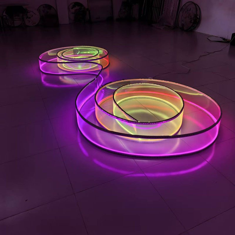 Scratch resistant fully transparent luminous running horse lantern exhibition banquet hall hotel tea room ceiling decoration pendant light ribbon