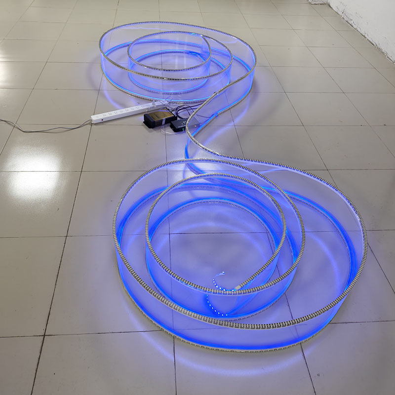 Scratch resistant fully transparent luminous running horse lantern exhibition banquet hall hotel tea room ceiling decoration pendant light ribbon