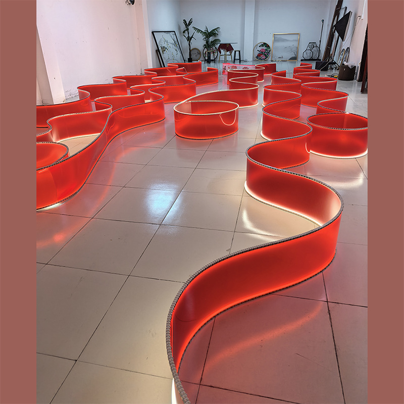 Red Celebration Museum Exhibition Hall Annual Meeting Banquet Hall Hotel Wedding Celebration Ceiling Decoration Pendant Light Ribbon