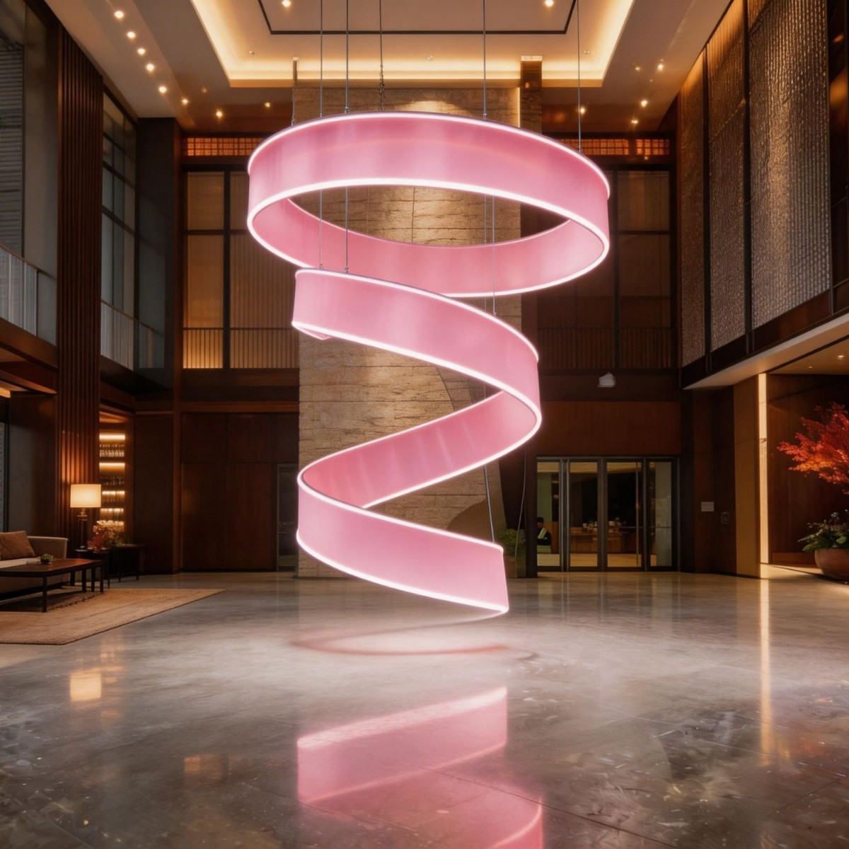 Pink Gradient Wedding Celebration Exhibition Banquet Atmosphere Street Scenic Spots Museum Traditional Chinese Medicine Hall Decoration Ceiling Pendant Straps